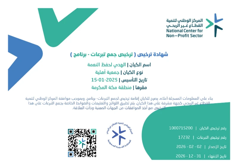 جهة الترخيص